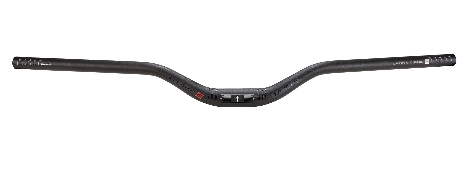 MATRIX MTB Lenker Riser Bar 50 780 mm schwarz sand. 12°/5° 50 mm 31,8 mm