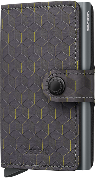 Secrid Miniwallet Optical Grey-Yellow – Vorderansicht