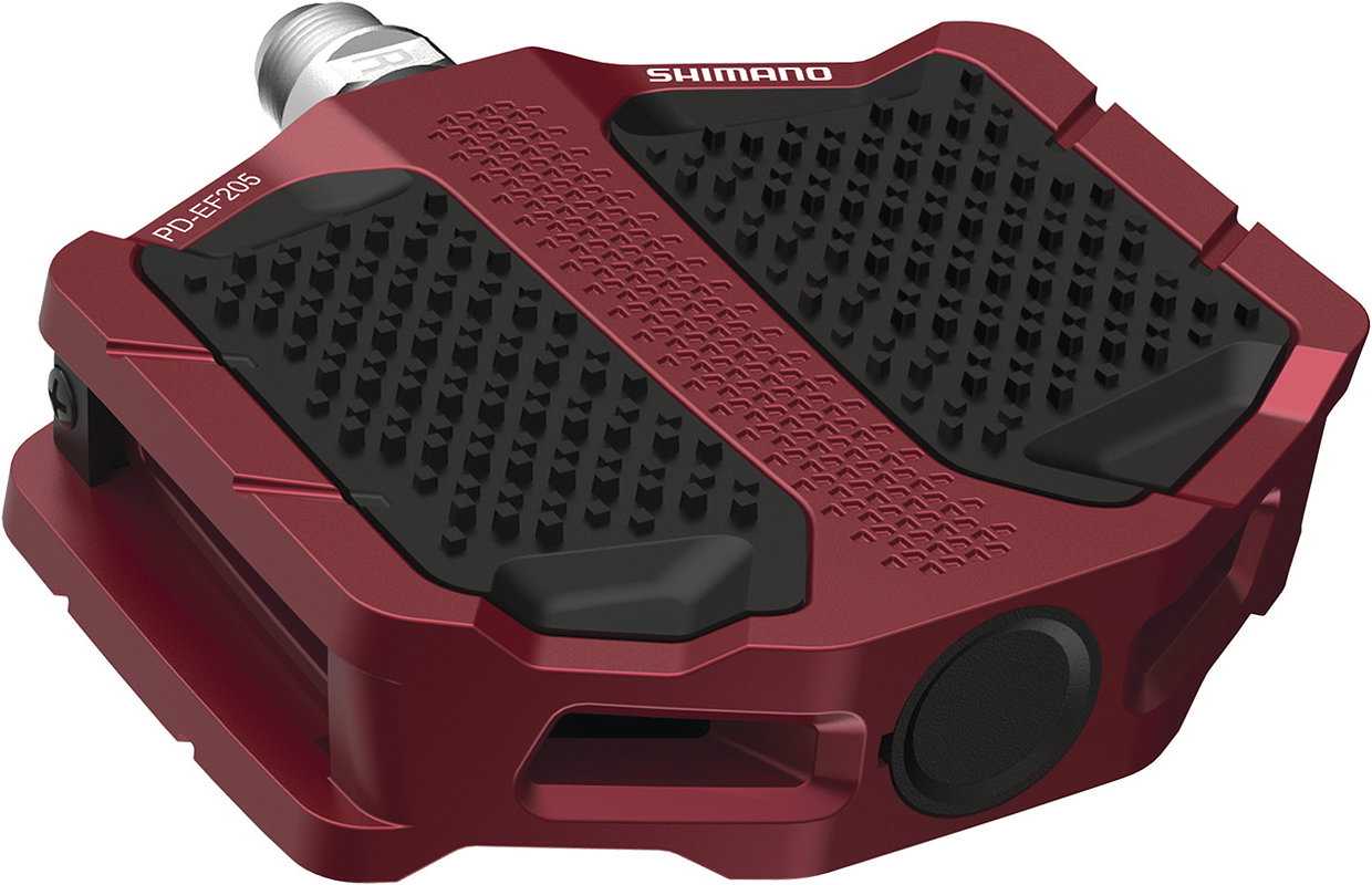 Shimano Plattformpedal PDEF205 rot EPDEF205R SB-Verpackung