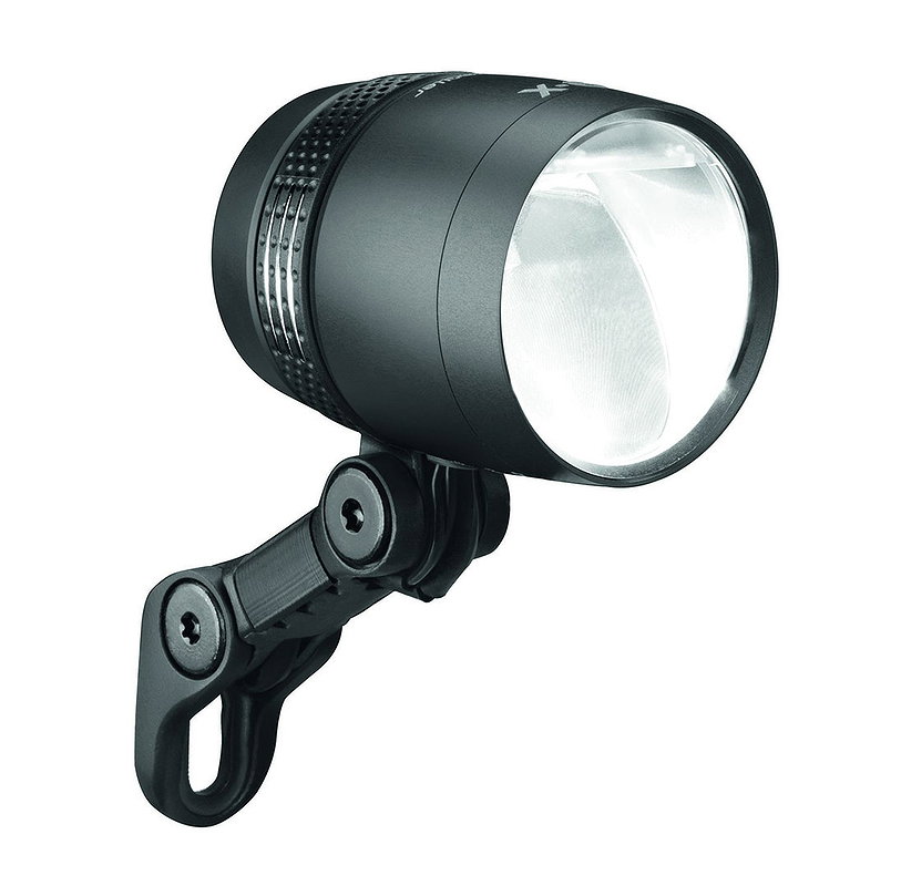 B&M Dynamo-Scheinwerfer IQ-X schwarz eloxiert 100 Lux 164RTSNDI