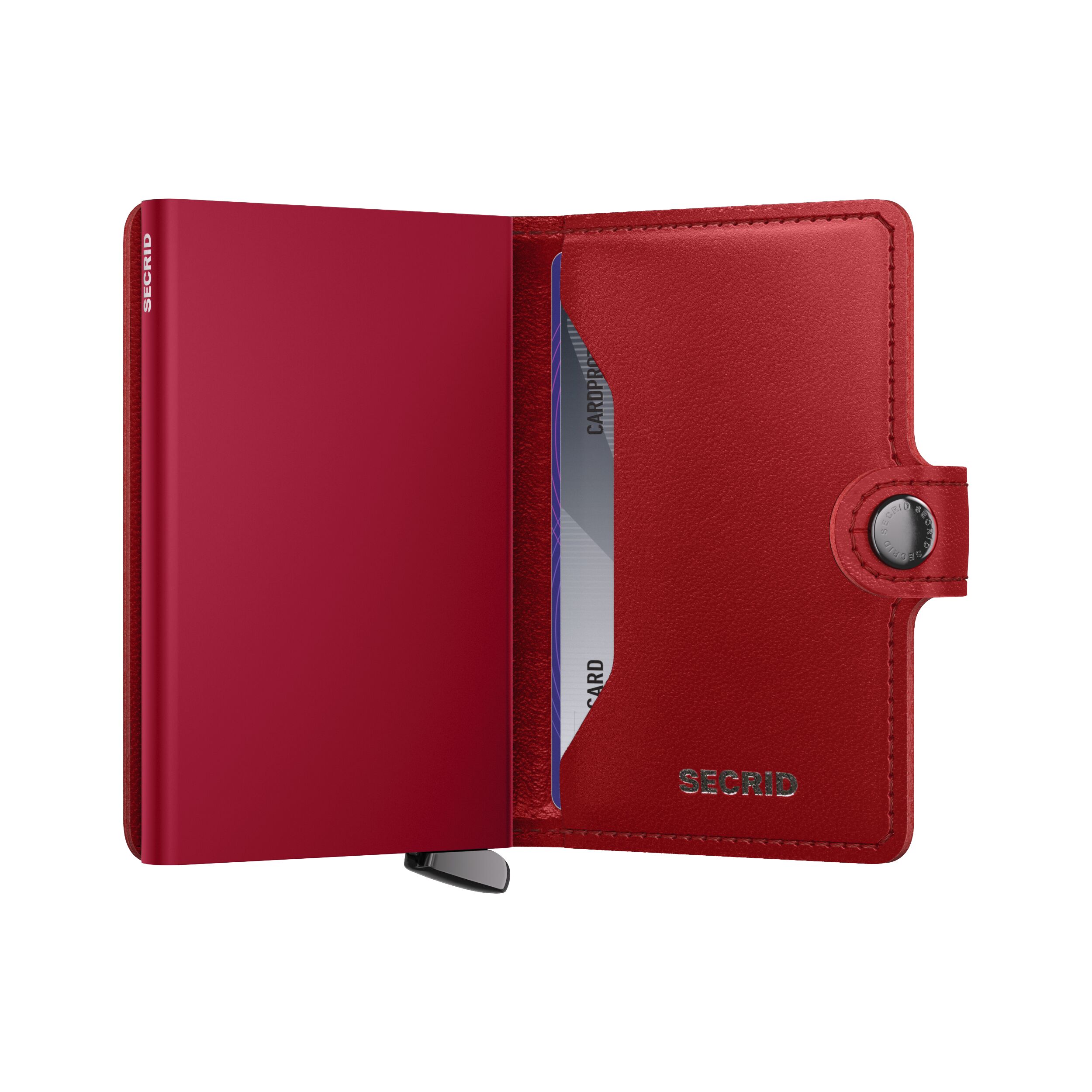 Secrid Miniwallet Emboss Diamond Red+ – Schrägansicht