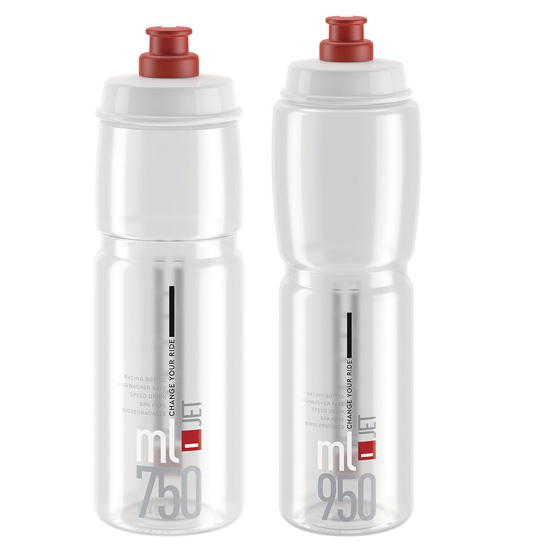 Elite Trinkflasche JET Clear klar, rot Graphik 0,75 L