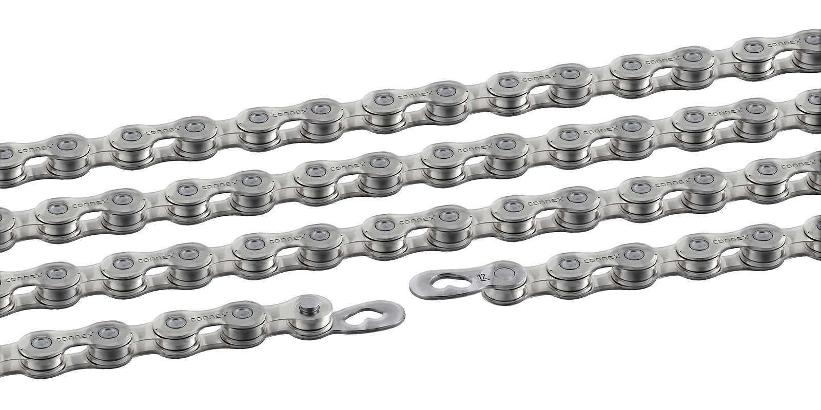 Connex Fahrrad Kette 12 Wax 12-fach silber 126 Glieder, 1/2" x 11/128"