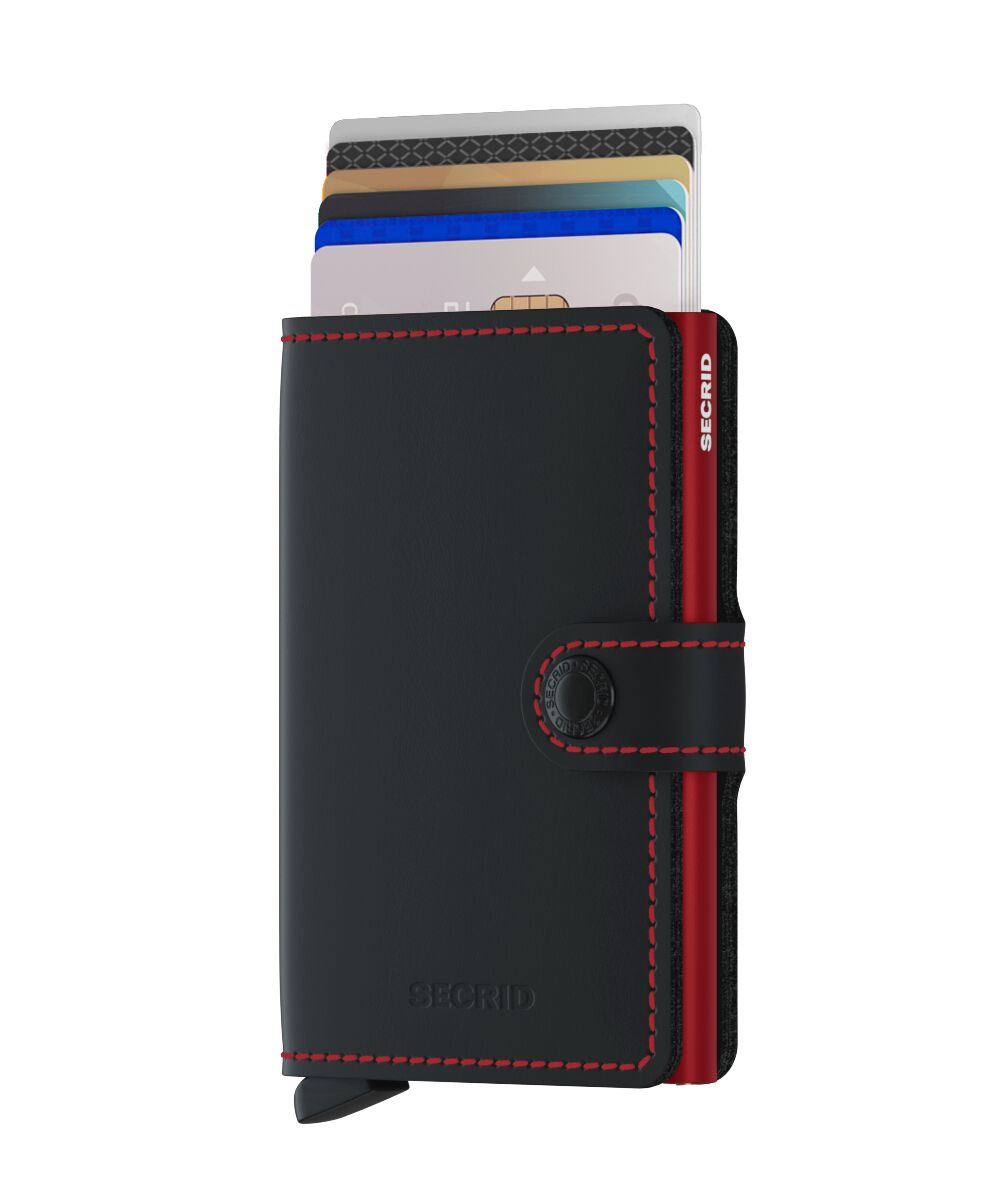 Secrid Miniwallet Matte Black & Red – mit Karten