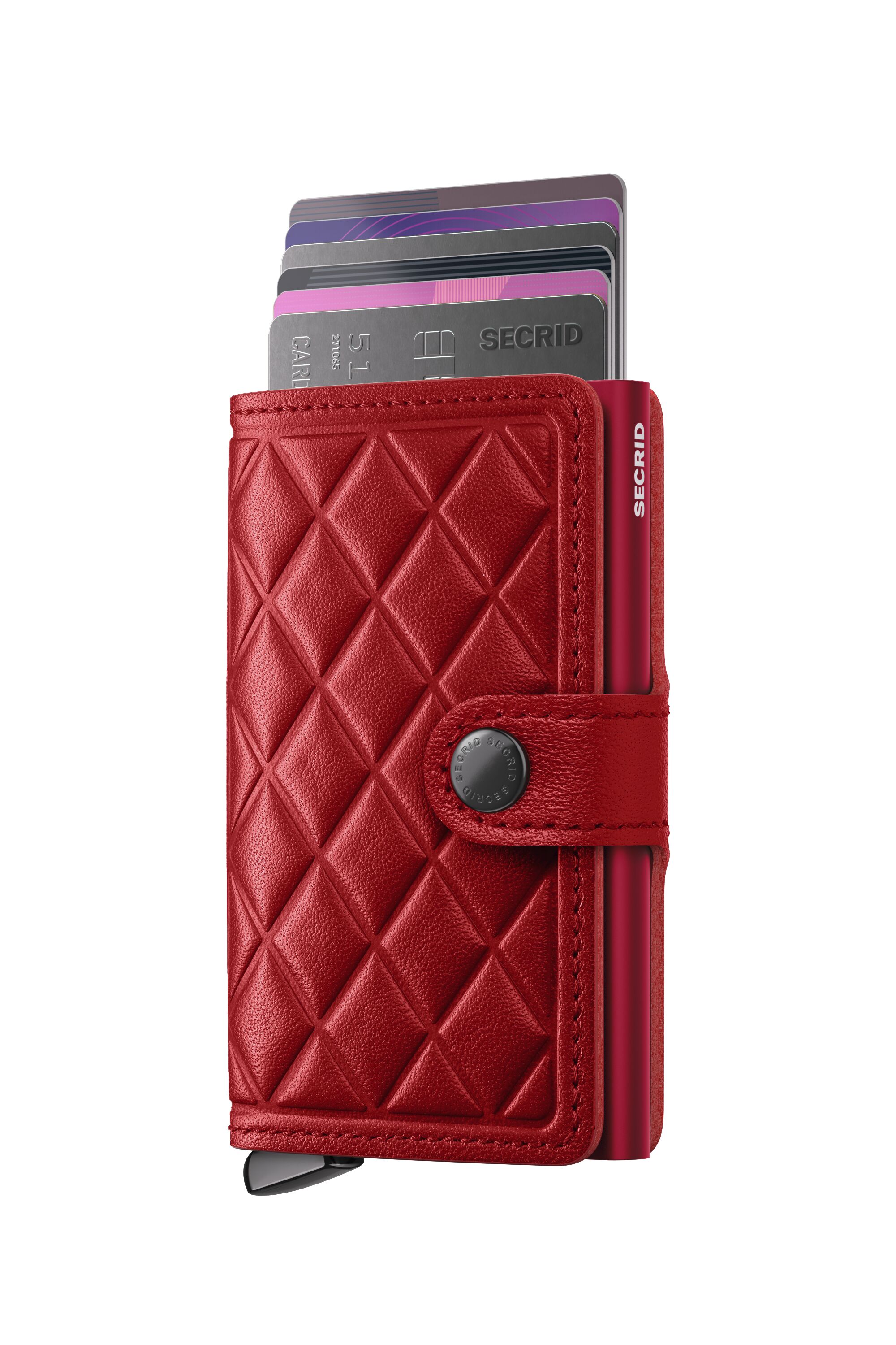 Secrid Miniwallet Emboss Diamond Red+ – mit Karten