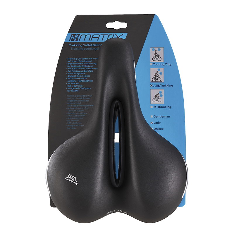 MATRIX Trekking Sattel Gel Comfort Moderate L266 x B200 mm Damen EVP
