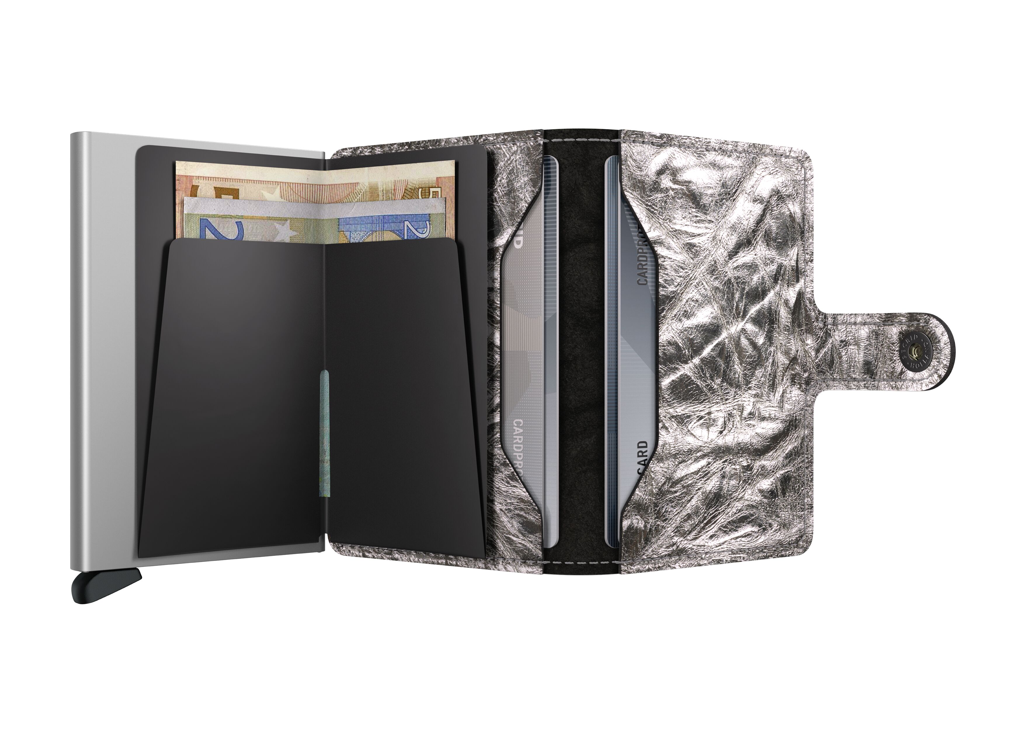 Secrid Miniwallet Crunch Silver – geöffnet